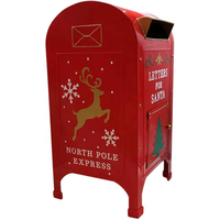 Boîte aux lettres décorative de Noël Oniya Oniya en métal pour Père Noël, 32x32x60cm, pour la maison, le jardin et les fêtes