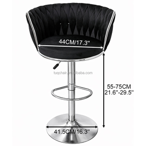 <span class=keywords><strong>Chaise</strong></span> de <span class=keywords><strong>bar</strong></span> de luxe TUQ, 44 cm de large, rembourrée en velours, réglable, avec dossier ergonomique incurvé, pour <span class=keywords><strong>bar</strong></span> à domicile, îlot de cuisine, extérieur - Product Image 3