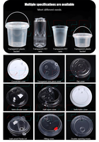 Bobo Cup 360 90mm Vaso de plástico desechable en forma de U para pastel Hielo Polvo Frutas Cortar Grasa-Vaso multiusos