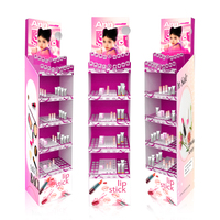 Kunden spezifische moderne tragbare Papp Display Stand für Einzelhandel geschäft Hautpflege Lippenstift Make-up Kosmetik
