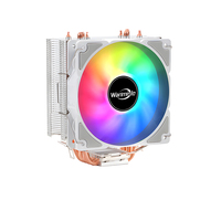 4 Heat Pipes Aluminum Heatsink CPU Cooler 120mm Fluid Bearing Full Spectrum LED Low Noise High Airflow Tower Gaming Processor
