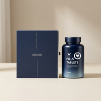 Flacon de pilules de haute qualité avec étiquette personnalisée, boîte en carton, couleur dégradée mate personnalisée, flacon de suppléments en plastique au toucher doux