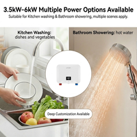 Chauffe-Eau Électrique Instantané Intelligent de 3,5-7 kW, Sous Évier, pour Salle de Bain et Cuisine, sans Réservoir, pour Douche