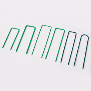 Estacas de sujeción en forma de U con recubrimiento en polvo, estacas para control de malezas en invernaderos, estacas de fijación para carpas de jardín, estacas para rejillas de malla de jardín - Product Image 1