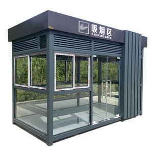 SuoLing <b>Smoking</b> Area Steel Structure Outdoor Shelter Modern Design Factory Use - Product Image 3