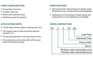 Bomba Sumergible de Alto Flujo Grandfar para Aguas Residuales y Sucias, 400W 0.54HP, Trituradora para Tratamiento de Aguas, Bomba de Aguas Residuales de Alta Presión - Product Image 2