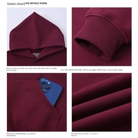 Fabricants de vêtements personnalisés automne 360 grammes sweat à capuche à manches longues pour hommes avec une simple poche arrière de couleur unie