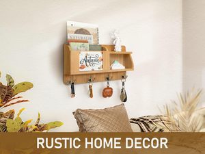 Clé et organisateur de <span class=keywords><strong>courrier</strong></span> décor à la maison avec 4 crochets porte-clés rustiques - Product Image 6