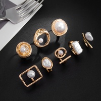 Ensemble de bagues irrégulières creuses en imitation perle style baroque rétro pour femme, élégante, accessoires de bijoux, cadeau