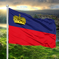 Drapeau du Liechtenstein Premium 3x5 pieds en polyester cousu avec œillets en laiton pour décoration intérieure et extérieure