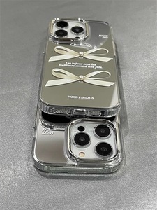 Funda para Teléfono con Espejo y Diseño de Lazo, Cubierta Estética y Linda para <span class=keywords><strong>iPhone</strong></span> <span class=keywords><strong>XR</strong></span>, <span class=keywords><strong>iPhone</strong></span> 12, Funda Brillante para 17promax, <span class=keywords><strong>iPhone</strong></span> 13 - Product Image 6