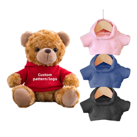Pull en tricot personnalisé pour ours en peluche avec logo brodé et rayures tissées, tenues pour poupées en peluche pour importateurs de jouets