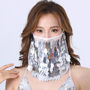 Nayaking Face Veils Trajes <span class=keywords><strong>de</strong></span> danza del vientre Velo facial <span class=keywords><strong>de</strong></span> malla con accesorio <span class=keywords><strong>de</strong></span> disfraz <span class=keywords><strong>de</strong></span> Halloween con cuentas - Product Image 5