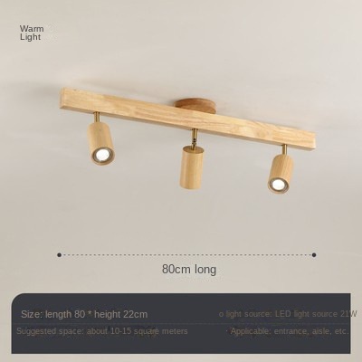 Type A Couleur Bois 3 Têtes [80cm] Lumière Chaude