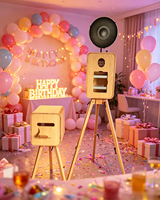 Prix de gros Photobooth en bois rétro multifonctionnel portable avec trépied réglable et imprimante instantanée