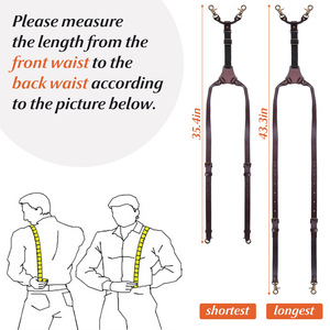 Mandewell สายรัดหนังแท้สำหรับผู้ชาย, สายแขวนแบบมีตะขอเกี่ยวหนังแท้ - Product Image 4