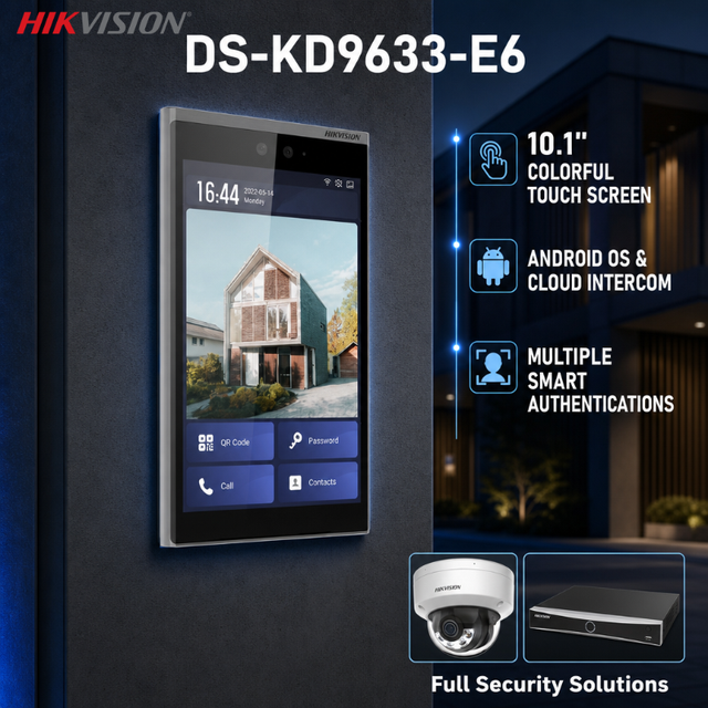 HIK DS-KD9633-E6 10.1 Inch Android Facial Recognition Door Station IP Intercom for Apartment Office DS-KD9633-WBE6