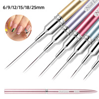 Stylo liner pour nail art ultra-fin avec manche en métal 6/9/12/15/18/25 mm, pinceau pour dessin sur ongles en gel UV