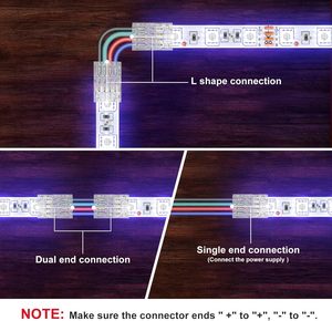 Connecteur 4 broches 10 mm pour bandes LED CMS, livraison rapide, installation rapide et facile, sans soudure - Product Image 6