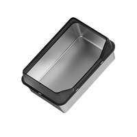 Bac à litière pour chat en acier inoxydable extra-large de 20L, tapis filtrant anti-pistage, conception semi-fermée et haute pour un accessoire facile