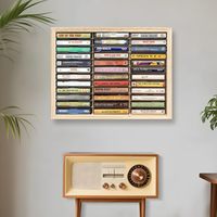 Étagère murale en bois rustique vintage américaine, durable, à cinq niveaux, pour CD, cassettes et disques vinyles, couleur personnalisable
