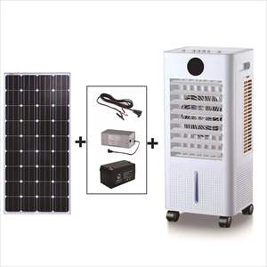 พัดลมไอเย็นพลังงานแสงอาทิตย์ DC12V พร้อมรีโมทคอนโทรล เครื่องปรับอากาศน้ำพลังงานแสงอาทิตย์พร้อมรีโมทคอนโทรล พัดลมไอเย็นอุตสาหกรรม - Product Image 3
