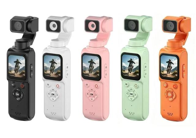 New 4K Gimbal Face Tracking Pocket Camera 2.5D Touch Screen WIFI Vlogging Camera with 5 Colors & 330° Rotatable Lens & Tripod