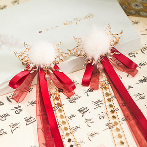 Clearance sale of Hanfu (traditional Chinese clothing) with pom-poms, children's hair <b>clips</b>, tassels, <b>bows</b>, ribbons, and long - Product Image 4