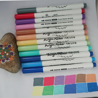 Marqueurs d'art acryliques OUTAE 12 couleurs, pointe feutre, encre permanente, encre colorée, plastique PP, ensemble de marqueurs liquides directs pour artistes peintres
