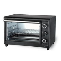 Mini-four électrique noir avec fonction grill rotatif, cuisson et rôtissage, capacité 33L, usage domestique et hôtelier -33-R
