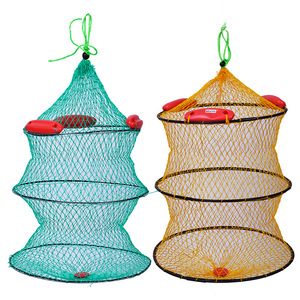 alibaba fishing nets FLKQC Floatable Galvanized Steel Wire Fish Baskets, Collapsible Floatable Wire Fish Baskets,Portable Basket Fishing Net Cage (1) : Sports & Outdoors WEIHE Fishing Net Folding Fish