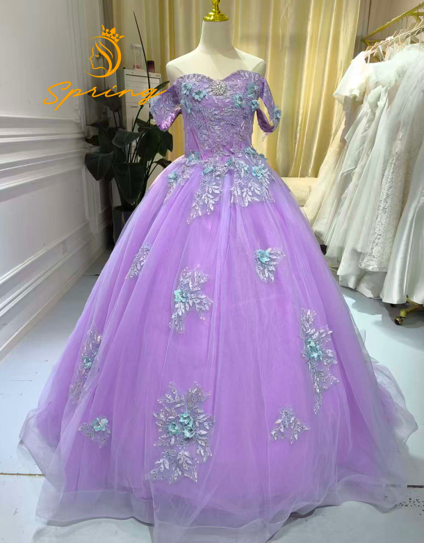 strapless open back dress Yellow Floral Wedding Dress Tea Length Tulle Prom Dresses Princess Eve –  SELINADRESS