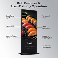 Écran LCD publicitaire sur pied pour intérieur, 49, 55, 65 pouces, pour centre commercial, kiosque numérique Wifi pour exposition