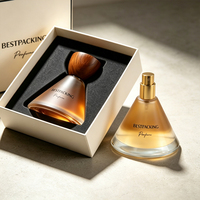 Flacon de parfum en verre transparent de luxe en forme de pyramide, 30 ml, avec logo personnalisé, emballage cosmétique avec bouchon en bois naturel