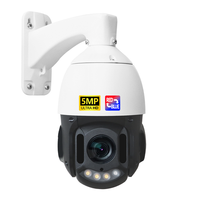 Camera Security Auto Tracking Outdoor 5MP 18X IP Camera Two Way Audio Wireless CCTV PTZ Poe with Red and Blue Alarm Light Flash