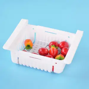 Hyri Venta caliente ajustable retráctil de frigorífico alimentos telescópico cajón cesta organizador sacar refrigerador caja de almacenamiento