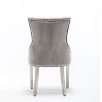 Chaise d'appoint rembourrée en velours tufté Rose bouton tufté chaises de salle à manger anneau tirer garniture chaises de cuisine en bois pour salle à manger