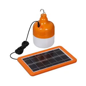 Wholesale solar panels bulb camping light portable outdoor USB rechargeable lighting long lasting plastic street stall light