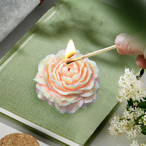 Stampo per colla a goccia 3D tridimensionale peonia gesso candela profumata stampo in Silicone fiore candela che fa - Product Image 5