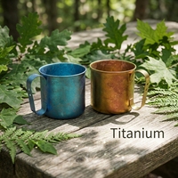 Mug en titane 320 ml, mug à café de camping, tasse à eau avec logo personnalisé, tasse d'extérieur pour la randonnée, la cuisine et le backpacking