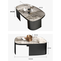 Meubles personnalisés à personnaliser, ensemble de Table basse et table basse, meuble de luxe, Design moderne, en marbre, acier inoxydable, vente en gros