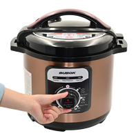 Cuisinière à pression électrique manuelle polyvalente en acier inoxydable BUBOK 6L pour usage domestique et commercial