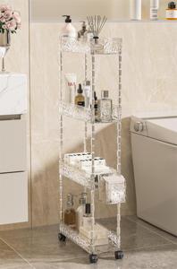 Versatile Multi-Layer Kitchen Rolling <strong>Cart</strong> Universal Wheels Floor-Standing Storage Rack for <strong>Spice</strong> Bottles Vegetables Tool - Product Image 2