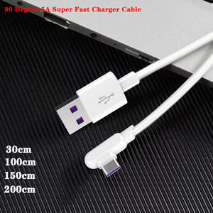 สายเคเบิลข้อศอก90องศา USB Type C 5A USB 2.0ชาร์จเร็วสำหรับ Xiaomi Samsung OPPO <span class=keywords><strong>OnePlus</strong></span> สายเคเบิลข้อมูล2M Type C - Product Image 2