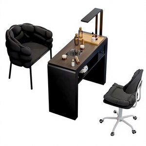 Mesa de Manicura de Estilo Moderno en Oferta, Muebles de Salón de Uñas de Madera y Vidrio con Colector de Polvo para Salón de Belleza - Product Image 1