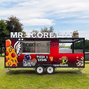 נייד קפה בציר טאקו חם כלב מהיר עגלת קניות עגלת פיצה אוכל משאית עם מטבח מלא אוכל מרובע - Product Image 2