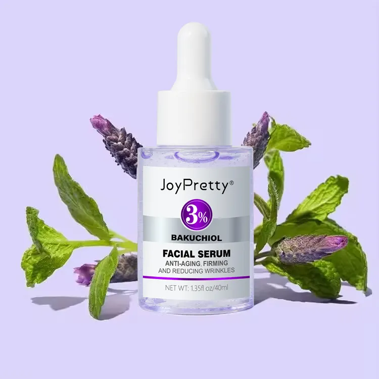 OEM Logo Serum perawatan kulit Retinol 1% Bakuchiol Serum Label pribadi Anti Penuaan mengurangi garis halus Anti kerut Bakuchiol Serum Wajah