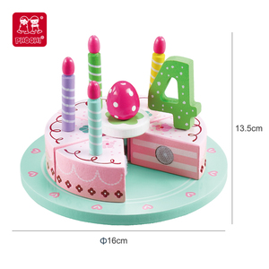 Set Giocattolo per Bambini con Torta di Compleanno in Legno da Tagliare per Giochi di Ruolo - Product Image 4