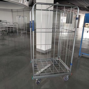 <span class=keywords><strong>Cage</strong></span> de stockage en acier assemblée à quatre roues avec plateforme de personnalisation OEM, conception de conteneur à roulettes - Product Image 6