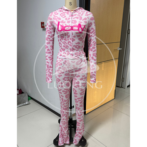 Conjuntos de Mujer con Estampado Abstracto, Sudadera con Cremallera y Pantalones Acampanados, Conjunto de Dos Piezas, Ropa de Mujer, Estilo Bodycon, Streetwear, Personalizado - Product Image 2